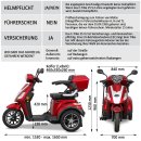 Rolektro E-Trike 25 V.2 Bleigel, Rot Elektroroller, Seniorenroller, Dreirad