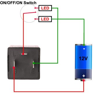 Blinkrelais 12V, elektronisch (Anschluss für orig. 3pol. Mini-  Systemstecker, lastunabhängig - für LED-Blinker geeignet, schraubbar)